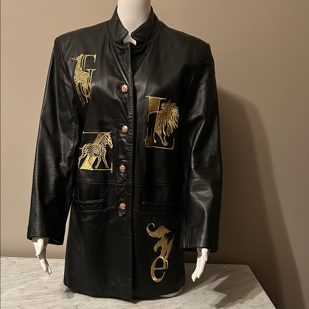 Vintage Black Leather Coat